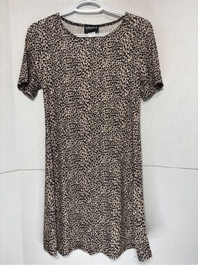 Vintage MoJo Cheetah Print Short Sleeve Dress Maximalist Summer Mini